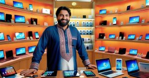 Retailer ordering bulk electronics online using Saddar App