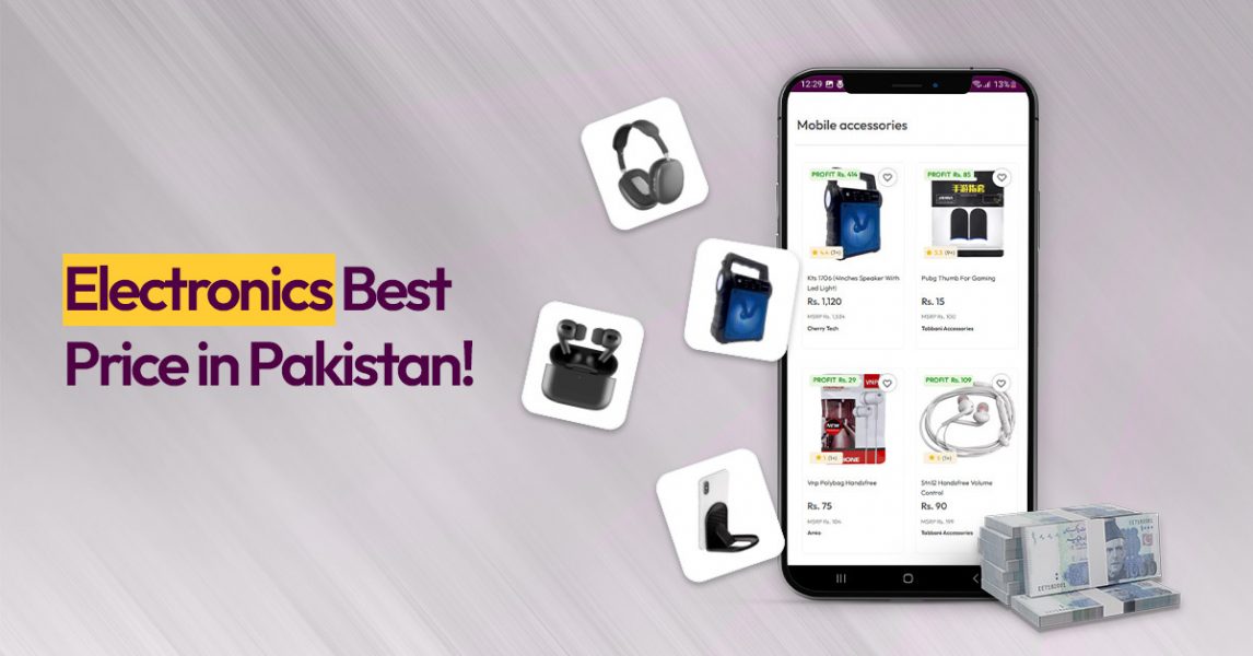 Wholesale electronics, including mobile accessories and gadgets, available on Saddar App.